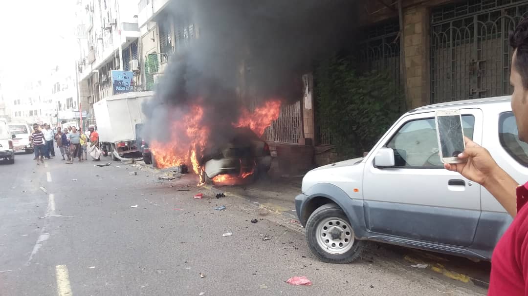 عاجل :  تفاصيل انفجار السيارة في مدينة المعلا قبل قليل